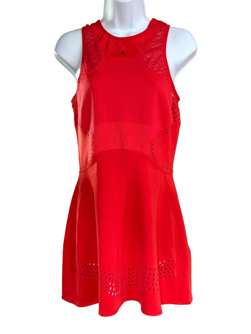 adidas by Stella McCartney Barricade Tennis Dress Red Mesh Perforated M
